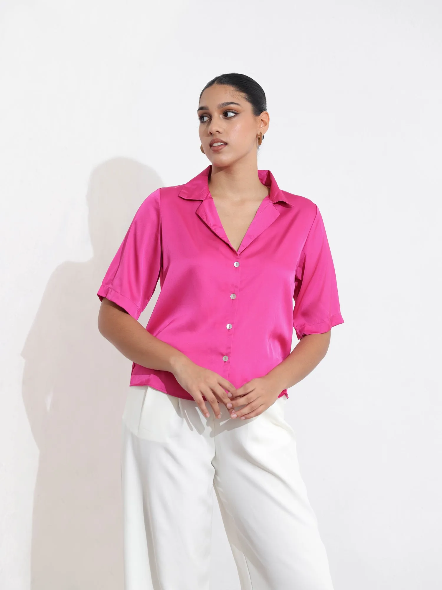 Button Down Camp Collar Shirt