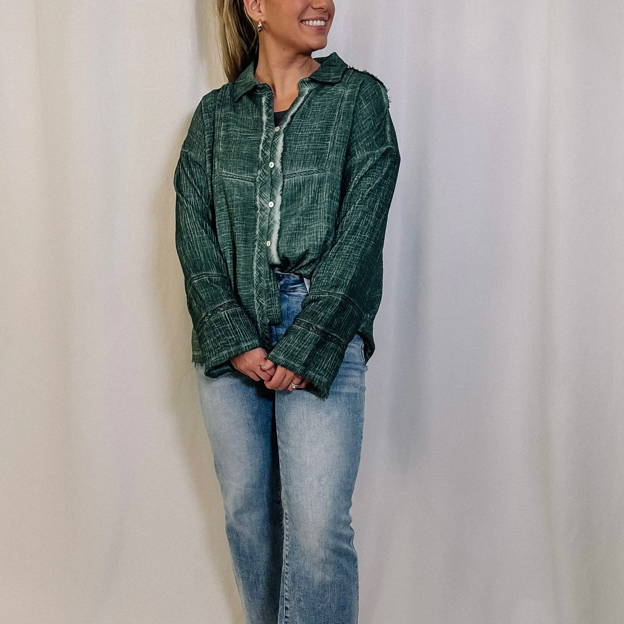 Emerald Essence Button Down