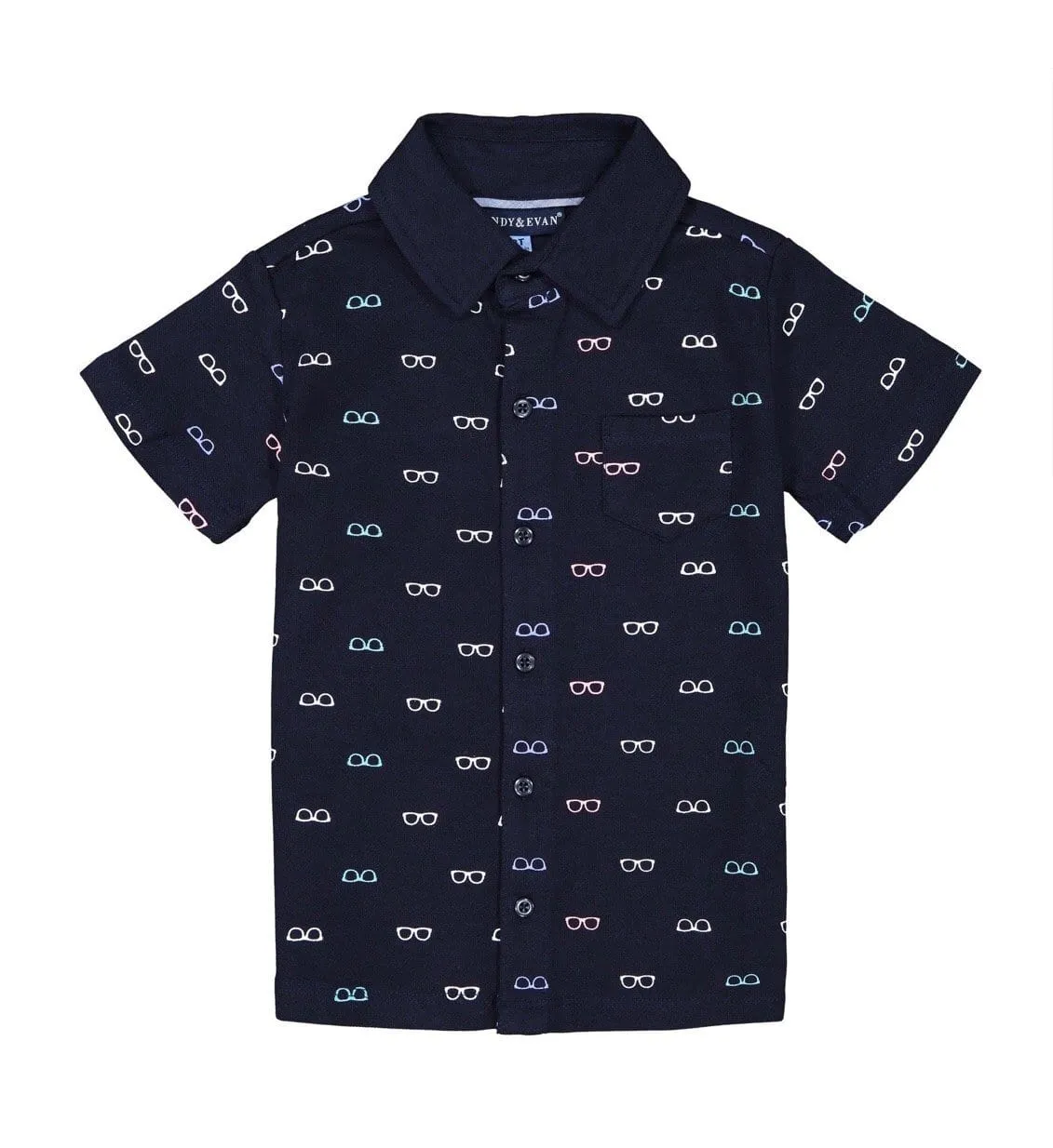 Glasses Knit Button Down