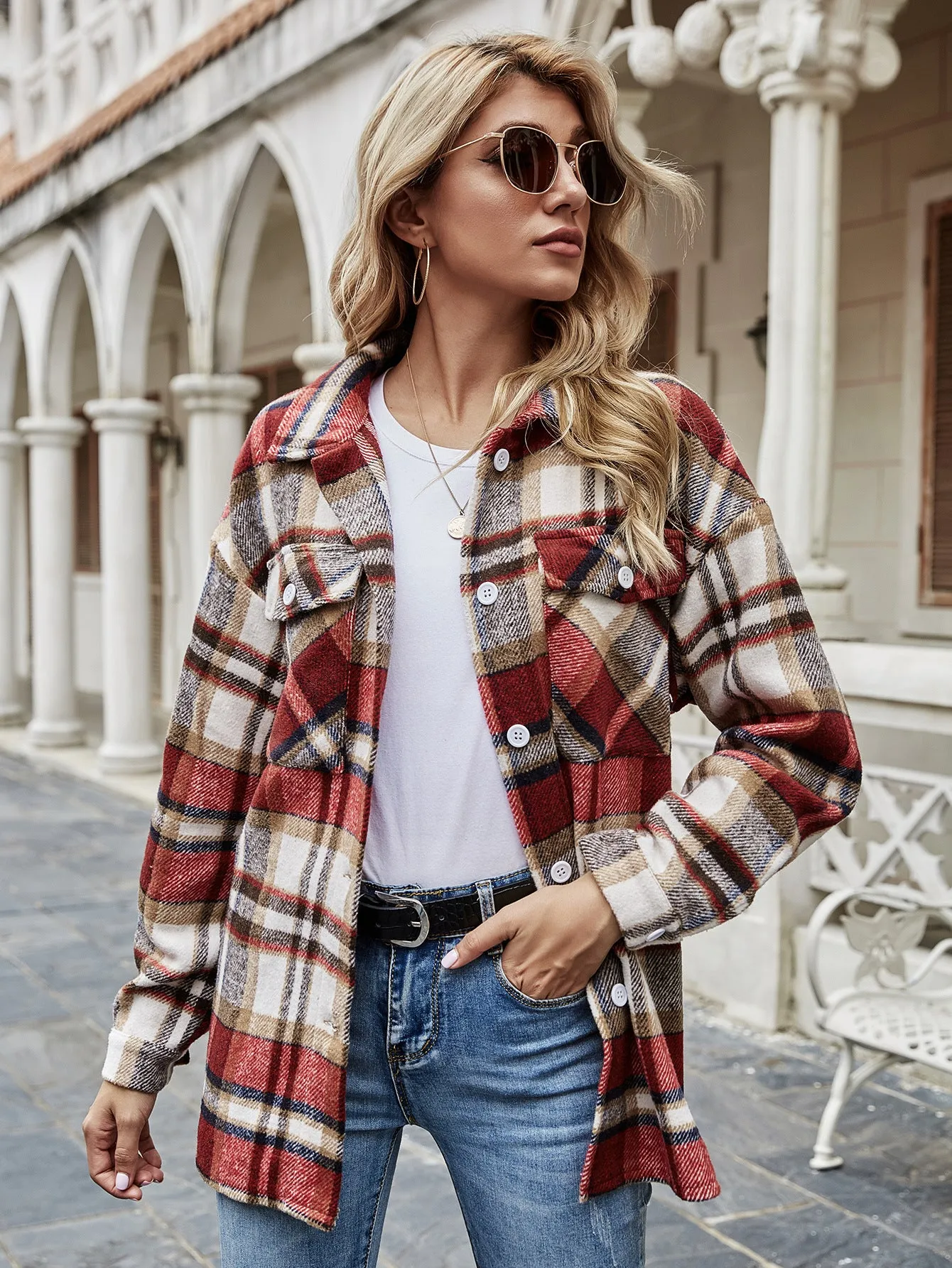 Long Sleeve Button Down Long Blouse