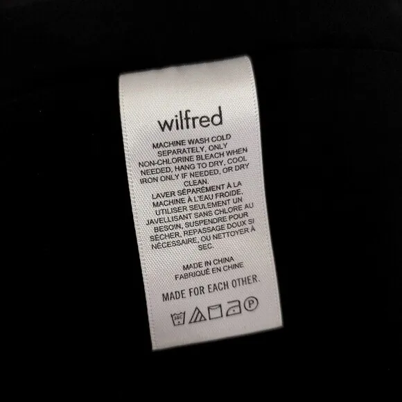 NEW Wilfred Laken Mini Dress Sheer Puff Sleeve Smocked in Black Daisy Floral XXS