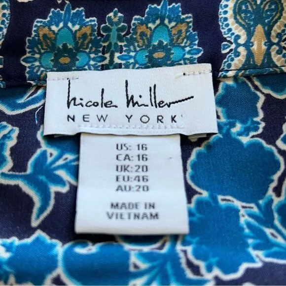 Nicole Miller Mixed Print Midi Shirt Dress 16