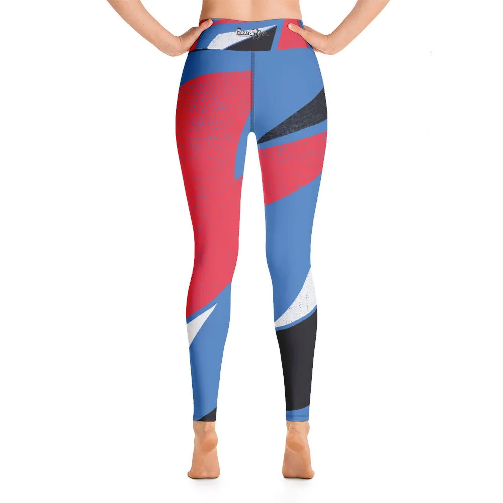 "Lynn Beauty-Face" Blue Lightning Yoga / Workout Leggings