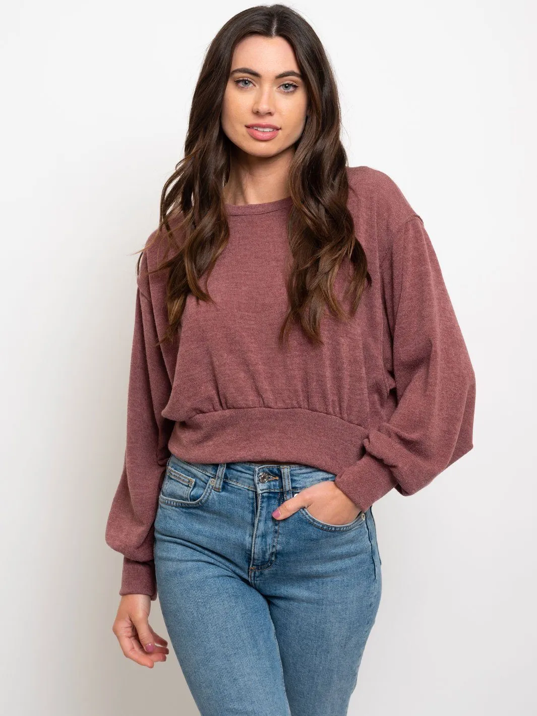 WOMEN'S LONG SLEEVE PUFF SLEEVE TOP