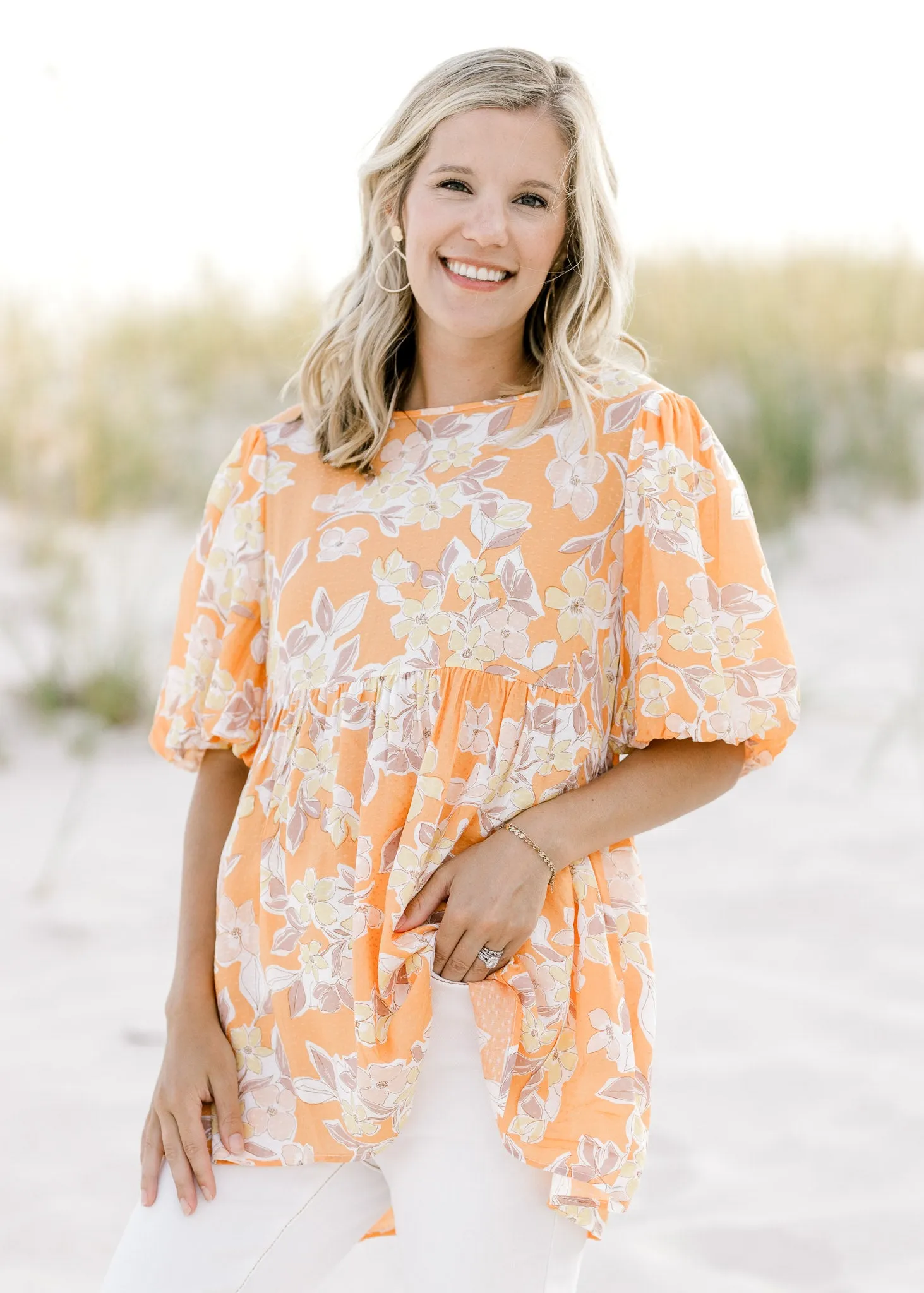 X Orange Floral Babydoll To